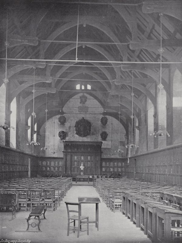 Palacsintázás a Westminster Iskolában, a Nagyteremben alkotó: J. Benjamin Stone