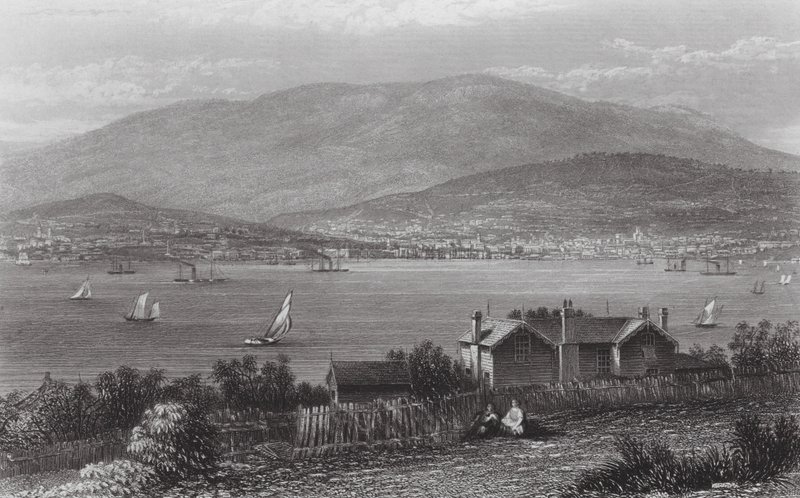 Ausztrália: Hobart Town, Tasmánia (metszet) alkotó: J. C. Armytage