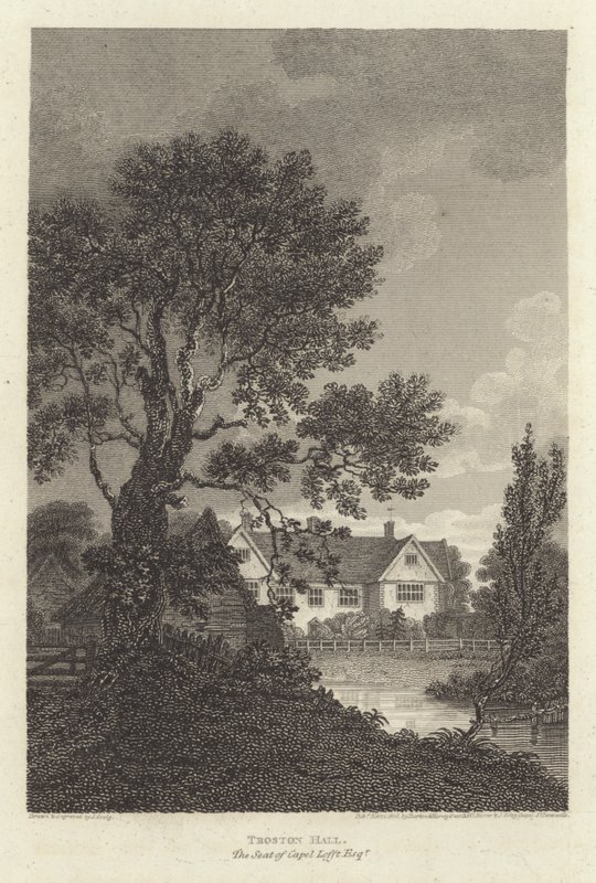 Robert Bloomfield, költő: Troston Hall, a Capel Lofft Esquire székhelye (metszet) alkotó: J. Greig