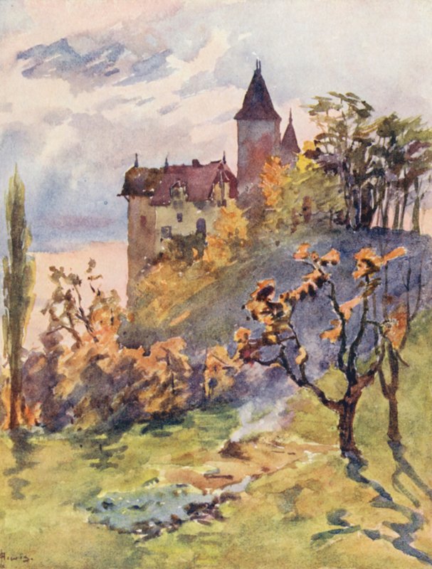 Chateau de Blonay (színes litográfia) alkotó: J. Hardwicke Lewis