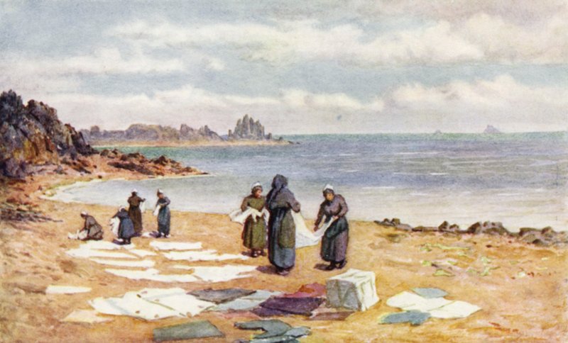 Szárítási nap La Houle-ban (színes litó) alkotó: J. Hardwicke Lewis