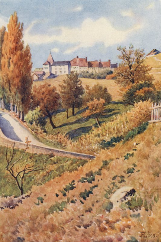 Grandvaux Cullyból (színes litográfia) alkotó: J. Hardwicke Lewis