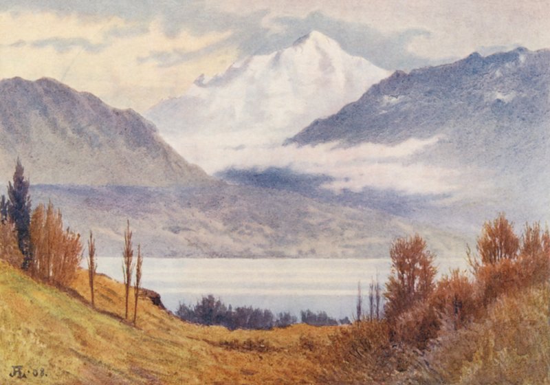 A Mont Blanc Morges fölött (színes litográfia) alkotó: J. Hardwicke Lewis