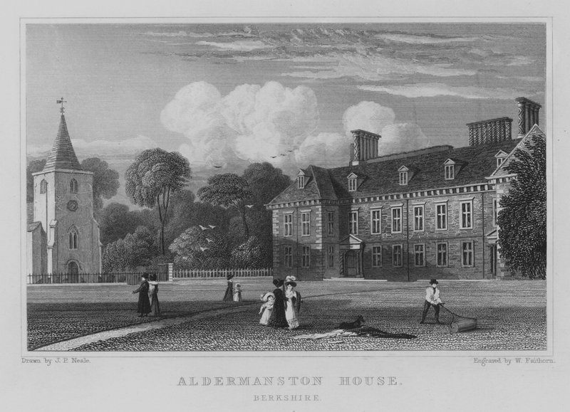 Aldermanston-ház, Berkshire (metszet) alkotó: John Preston Neale