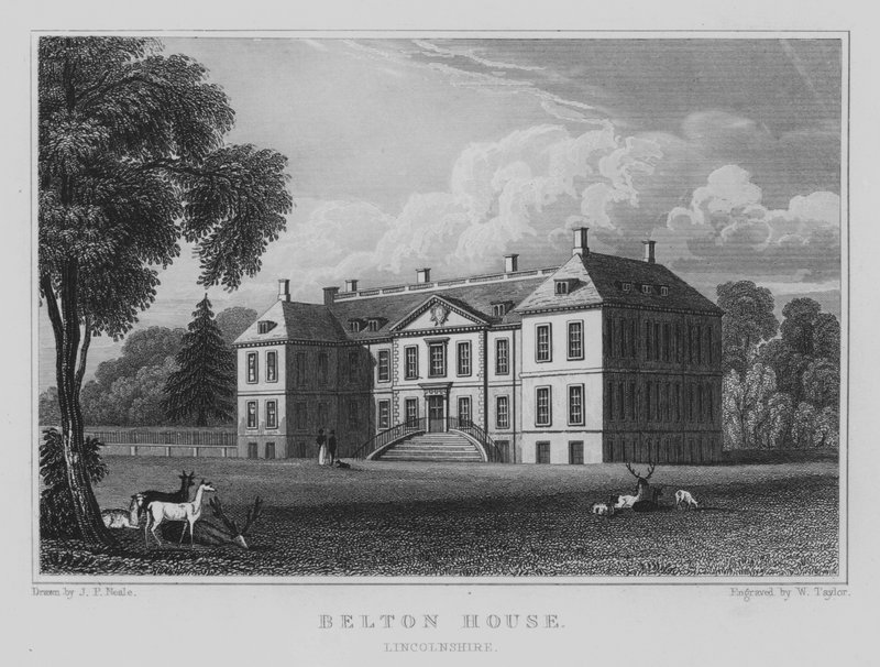Belton House, Lincolnshire (metszet) alkotó: John Preston Neale