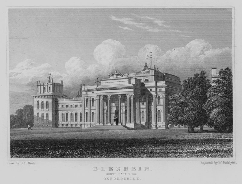 Blenheim, South East View, Oxfordshire (metszet) alkotó: John Preston Neale