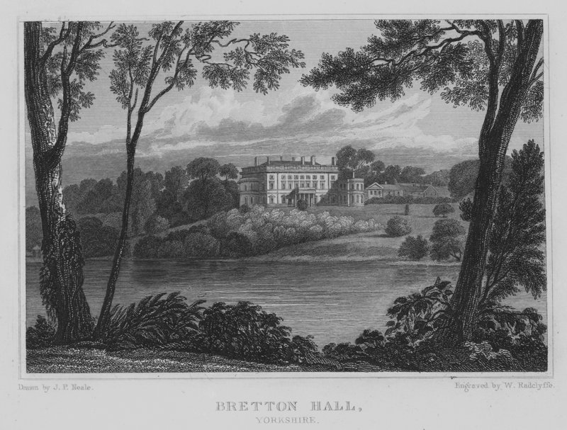 Bretton Hall, Yorkshire (metszet) alkotó: John Preston Neale