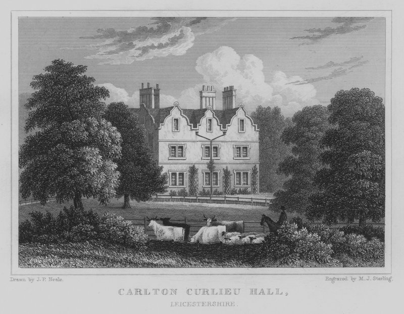 Carlton Curlieu Hall, Leicestershire (metszet) alkotó: John Preston Neale