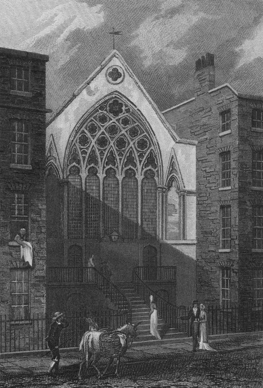 Kápolna, Ely Place (metszet) alkotó: John Preston Neale