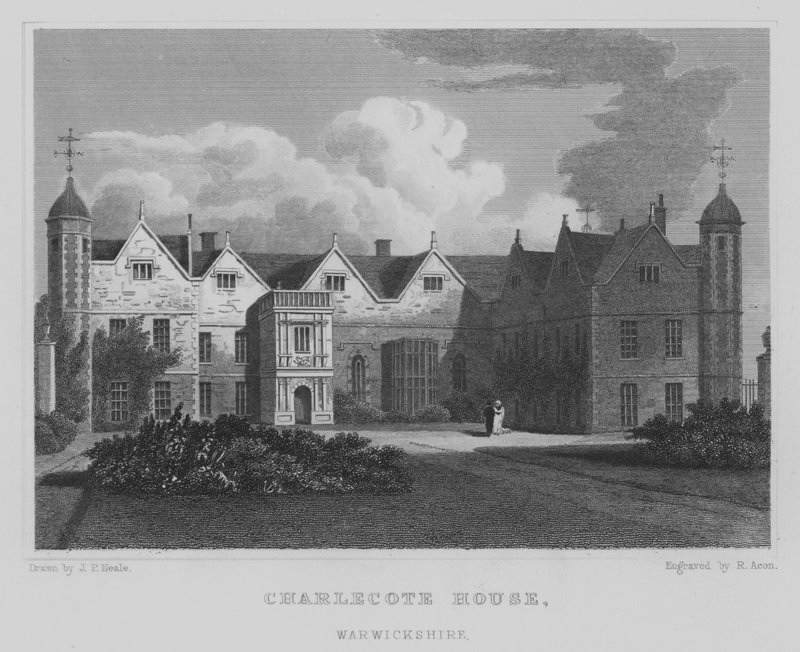 Charlecote-ház, Warwickshire (metszet) alkotó: John Preston Neale