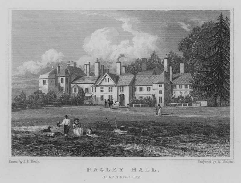 Hagley Hall, Staffordshire (metszet) alkotó: John Preston Neale