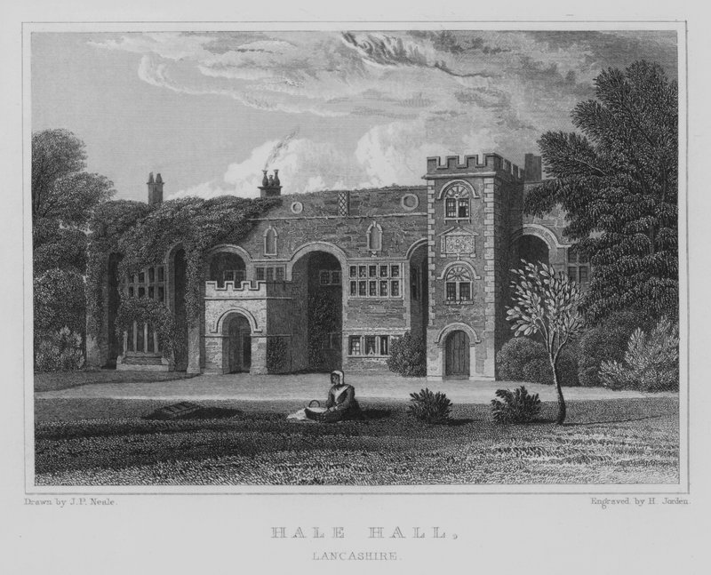 Hale Hall, Lancashire (metszet) alkotó: John Preston Neale