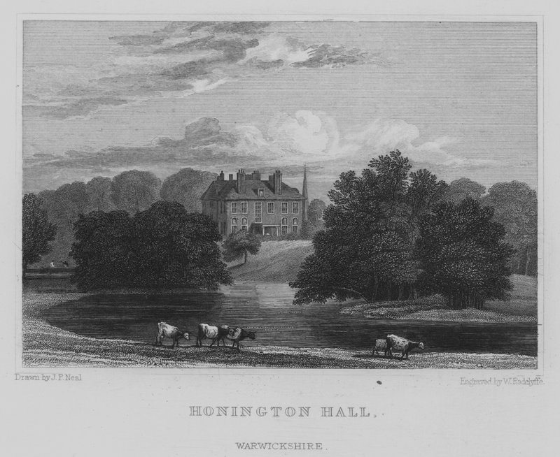 Honington Hall, Warwickshire (metszet) alkotó: John Preston Neale