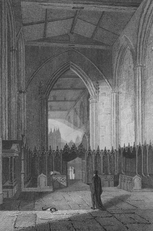 A Szent Katalin-templom belseje (metszet) alkotó: John Preston Neale