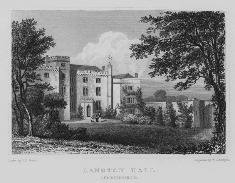 Langton Hall, Leicestershire (metszet) alkotó: John Preston Neale