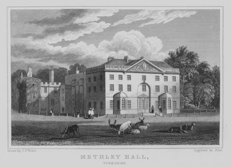 Methley Hall, Yorkshire (metszet) alkotó: John Preston Neale