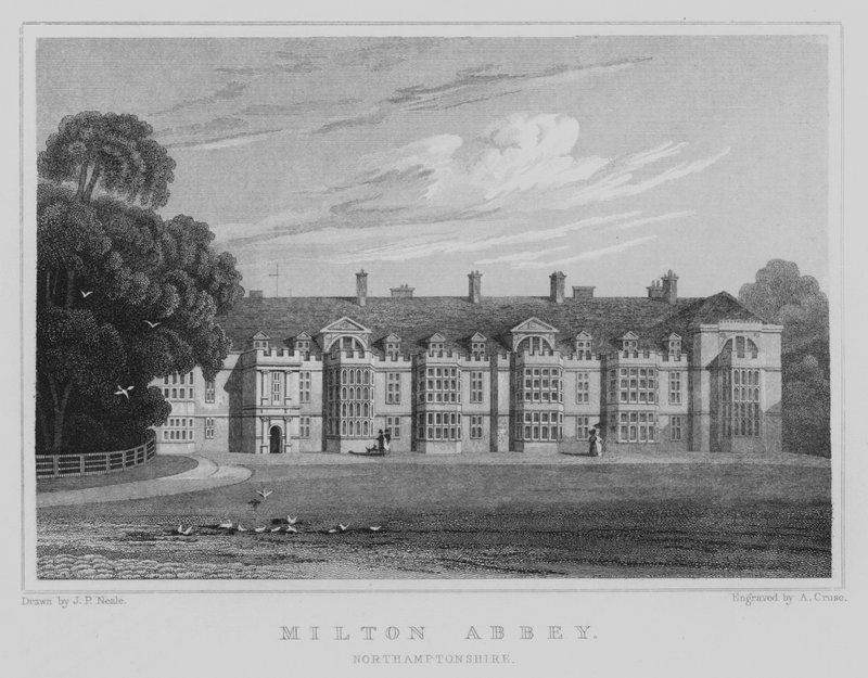 Milton Abbey, Northamptonshire (metszet) alkotó: John Preston Neale