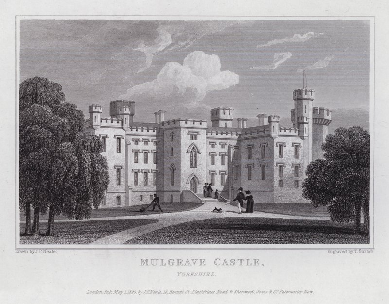 Mulgrave kastély, Yorkshire (metszet) alkotó: John Preston Neale