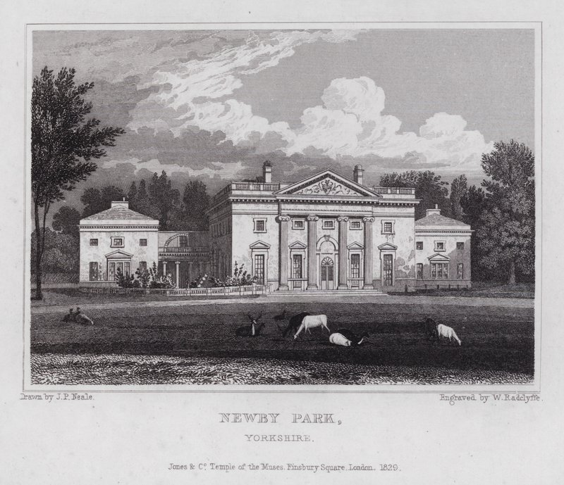 Newby Park, Yorkshire (metszet) alkotó: John Preston Neale