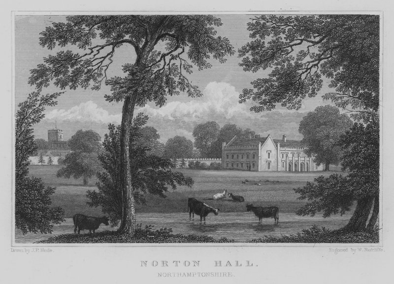 Norton Hall, Northamptonshire (metszet) alkotó: John Preston Neale