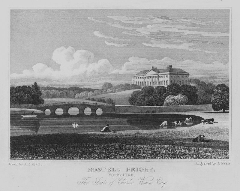 Nostell Priory, Yorkshire, Charles Winn székhelye, Esquire (metszet) alkotó: John Preston Neale