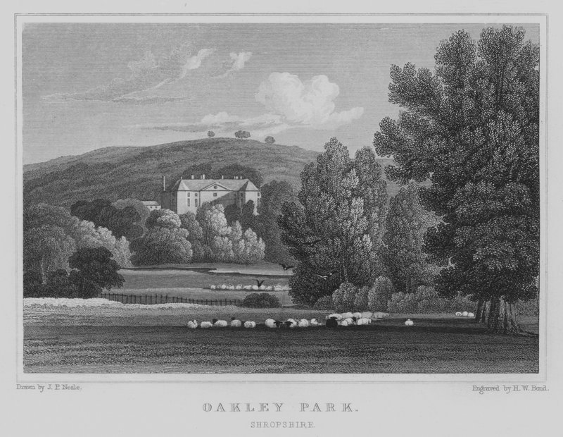 Oakley Park, Shropshire (engraving) alkotó: John Preston Neale