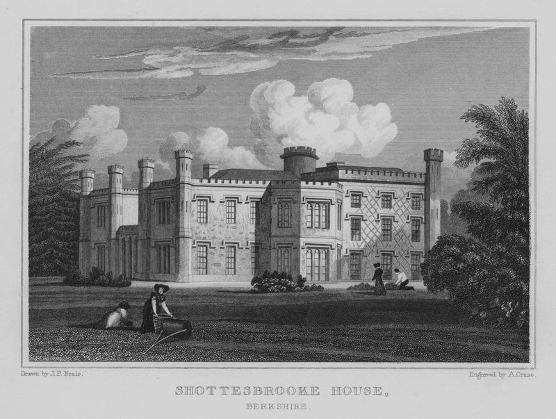 Shottesbrooke House, Berkshire (metszet) alkotó: John Preston Neale