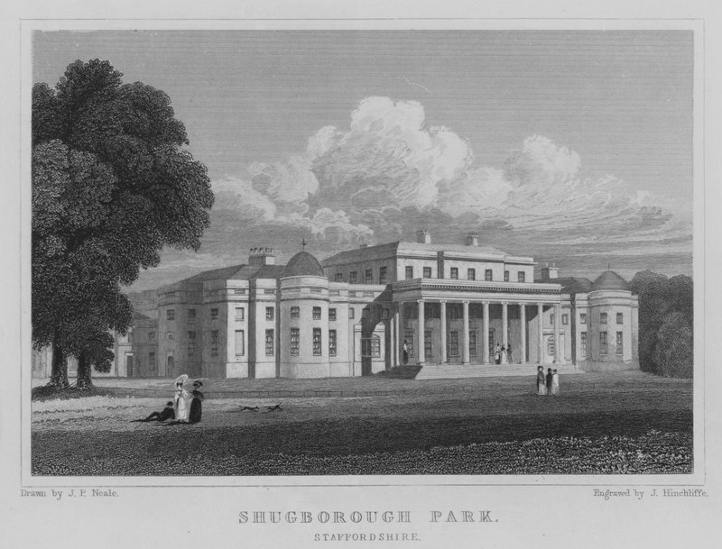 Shugborough Park, Staffordshire (metszet) alkotó: John Preston Neale