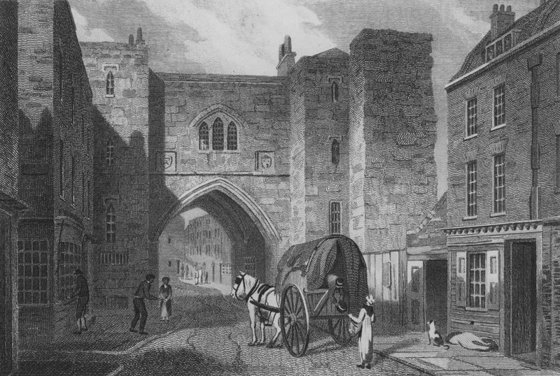 Szent János-kapu, Clerkenwell (metszet) alkotó: John Preston Neale