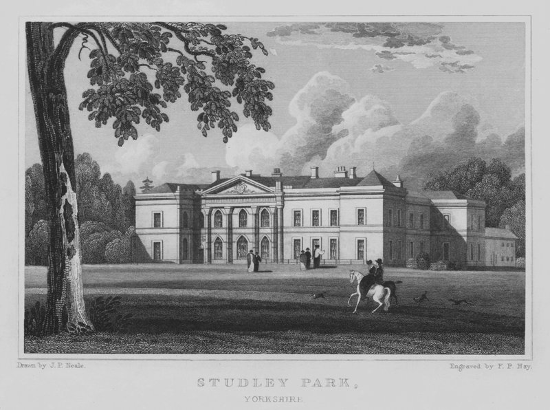 Studley Park, Yorkshire (metszet) alkotó: John Preston Neale