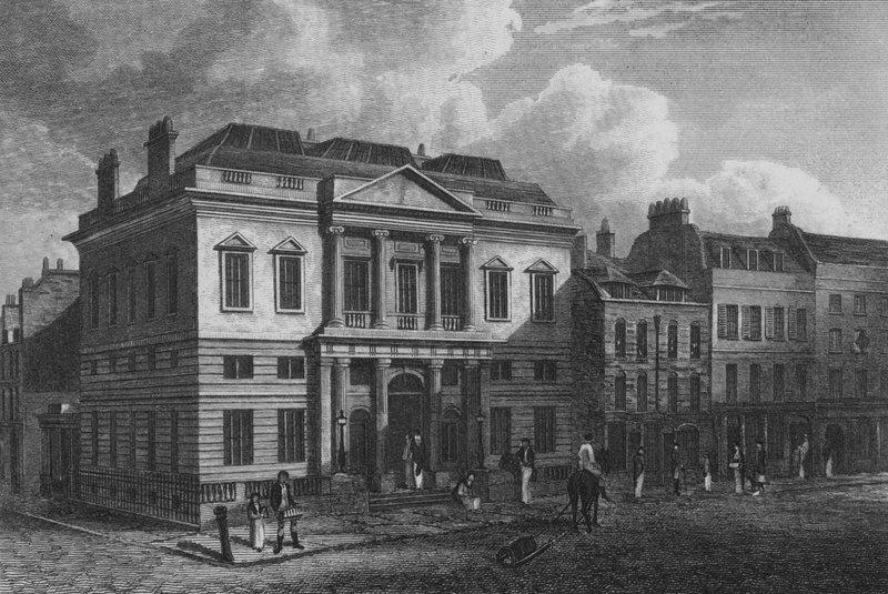 The Auction Mart, London (metszet) alkotó: John Preston Neale