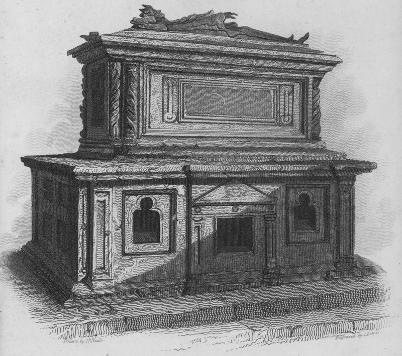 Harmadik Henrik sírja, Westminster Abbey (metszet) alkotó: John Preston Neale