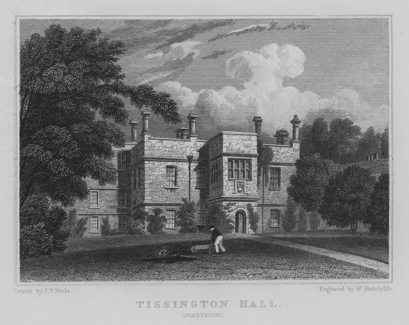 Tissington Hall, Derbyshire (metszet) alkotó: John Preston Neale