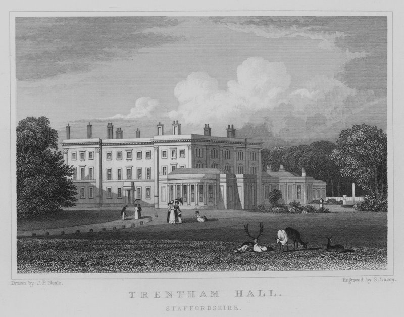 Trentham Hall, Staffordshire (metszet) alkotó: John Preston Neale