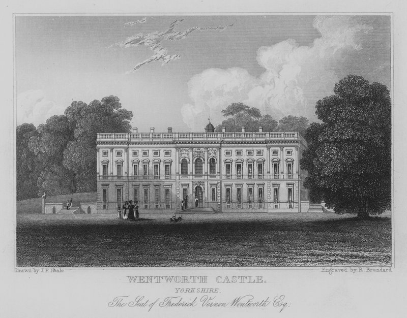 Wentworth kastély, Yorkshire, Frederick Vernon Wentworth székhelye, Esquire (metszet) alkotó: John Preston Neale
