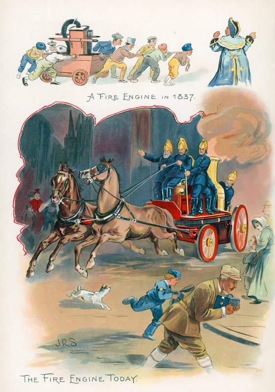 Tűzoltóautók régen és most alkotó: J. R. Sinclair