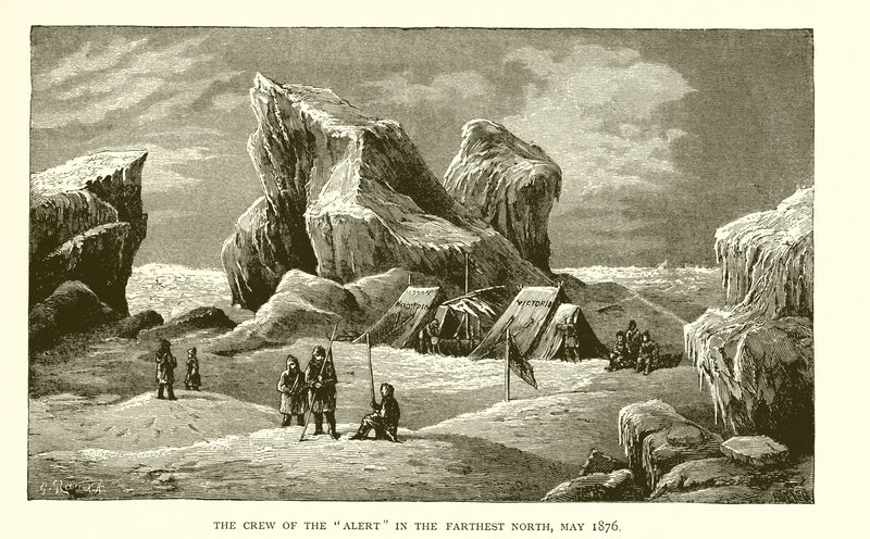 Az Alert legénysége a legészakibb északon, 1876 májusában alkotó: J. R. Sinclair