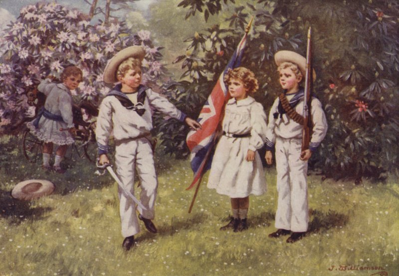Edward herceg fúrja bátyját és nővérét (színes litó) alkotó: J. Williamson