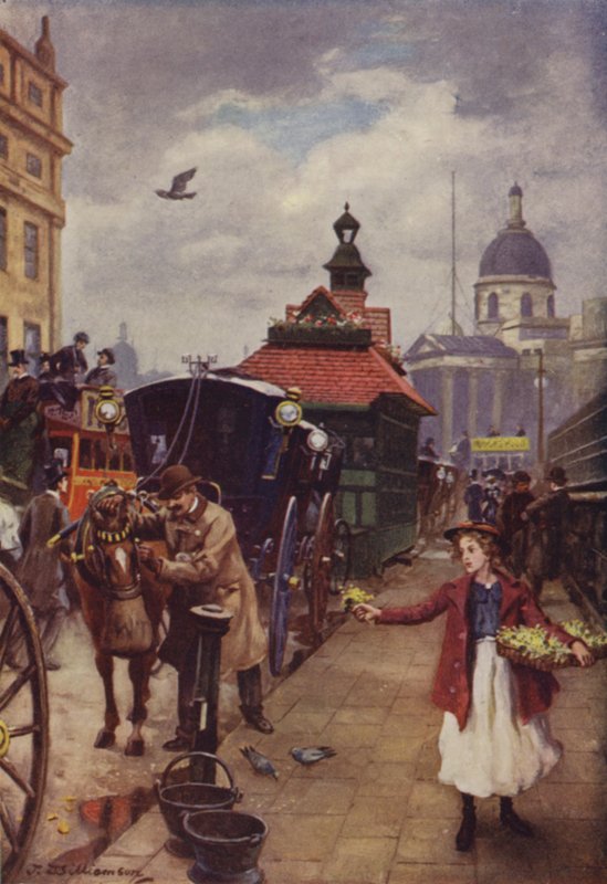 A taxis és a lova (színes litó) alkotó: J. Williamson