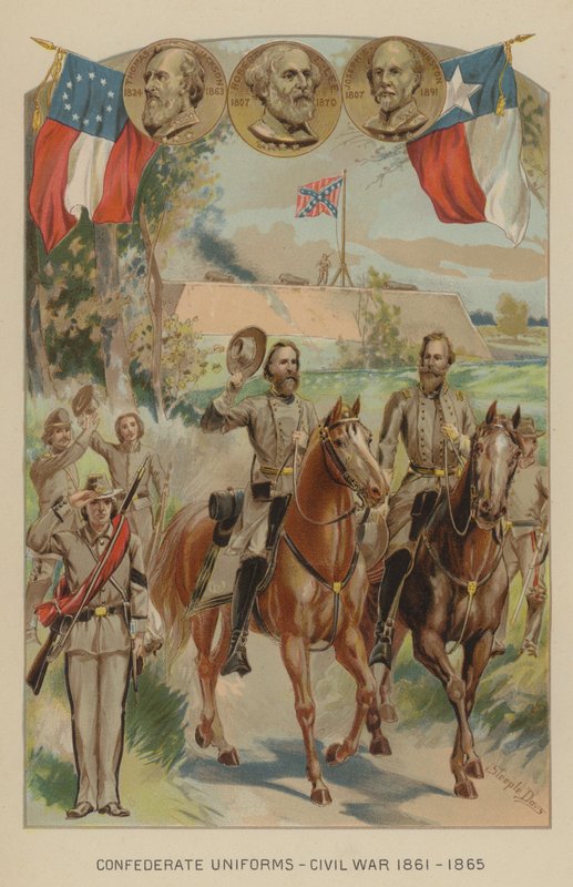 Konföderációs egyenruhák az amerikai polgárháborúban, 1861-1865. alkotó: J. after Steeple Davis