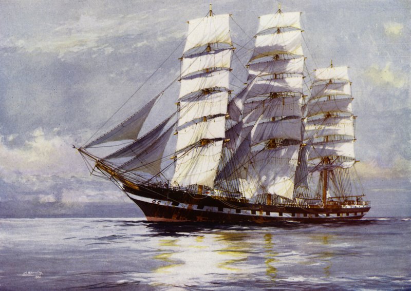 Clipper hajók: Euphrosyne (színes litho) alkotó: Jack (after) Spurling
