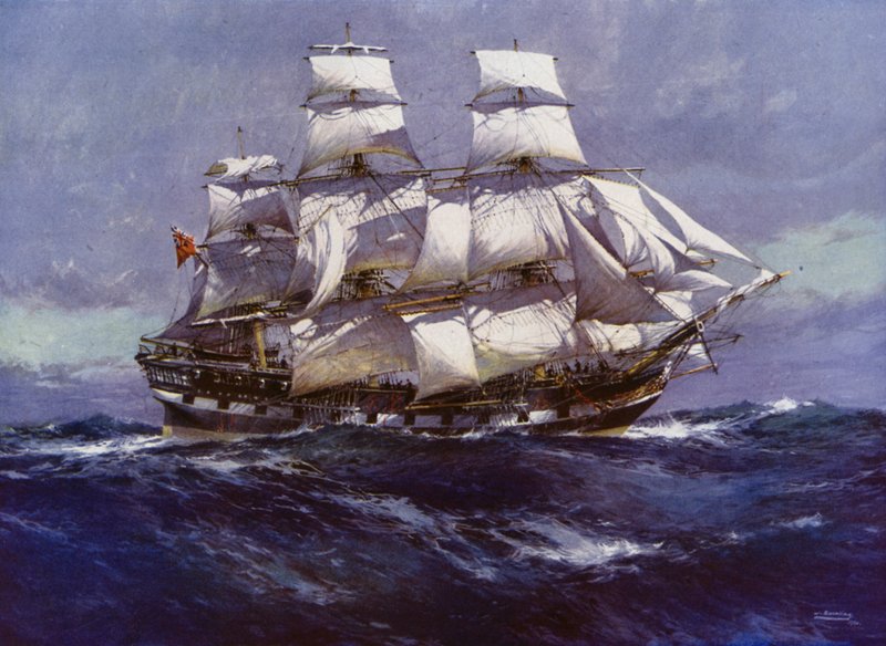 Clipper hajók: Northfleet (színes litho) alkotó: Jack (after) Spurling