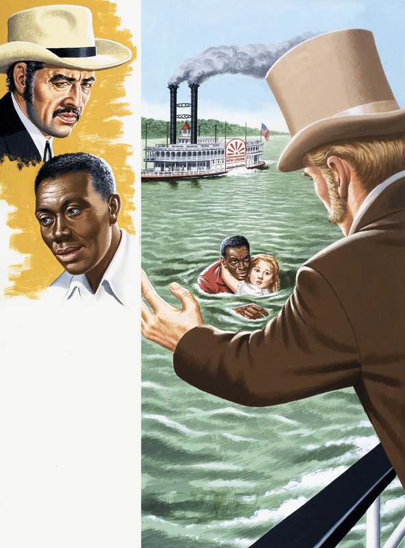 Ismeretlen férfi ment egy lányt, aki leesett egy evezőlapátos gőzhajóról alkotó: Jack Keay