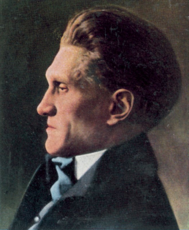 Stefan George, német költő (színes litográfia) alkotó: Jacob Hilsdorf