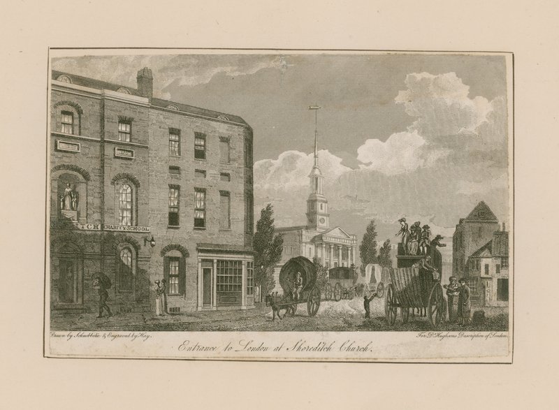 London bejárata a Shoreditch templomnál alkotó: Jacob Schnebbelie