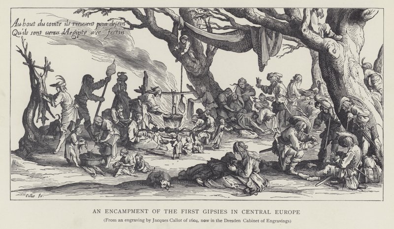 Az első gipszek táborozása Közép -Európában (Litho) alkotó: Jacques (after) Callot