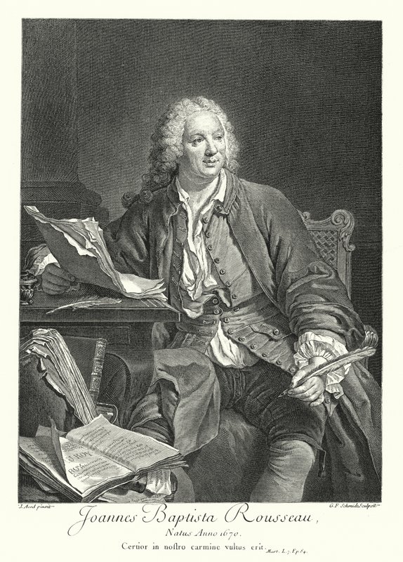 Jean-Baptiste Rousseau francia költő és drámaíró (metszet) alkotó: Jacques Andre Joseph Camelot (after) Aved