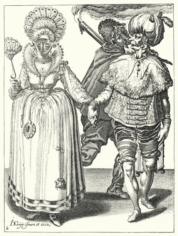 Álarcos (metszet) alkotó: Jacques II de Gheyn
