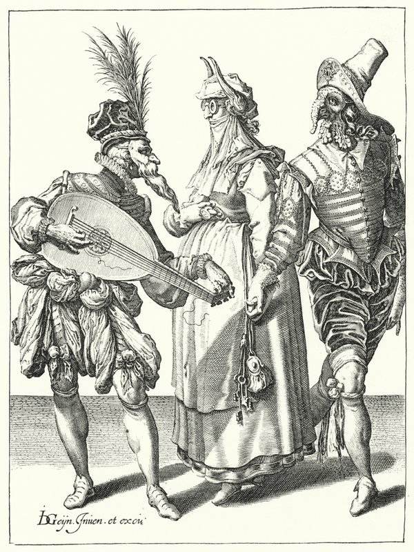Álarcos (metszet) alkotó: Jacques II de Gheyn