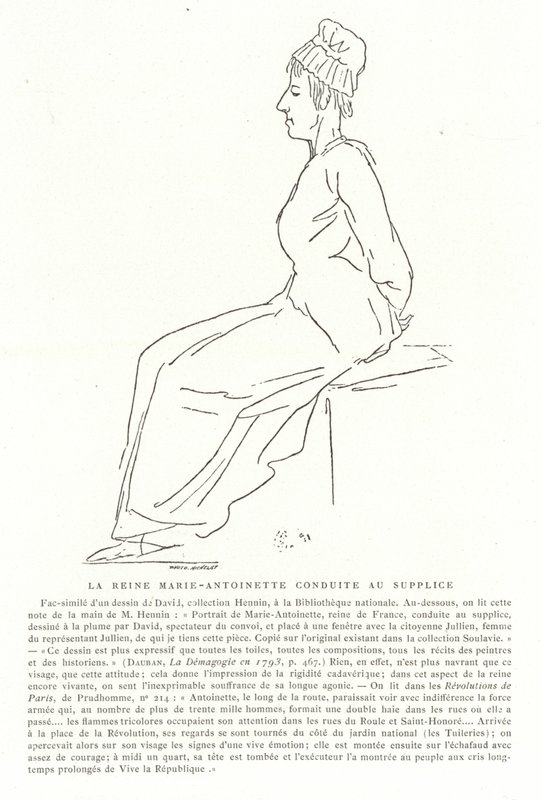 Marie Antoinette a kivégzése felé vezető úton, 1793. október 16 alkotó: Jacques Louis David
